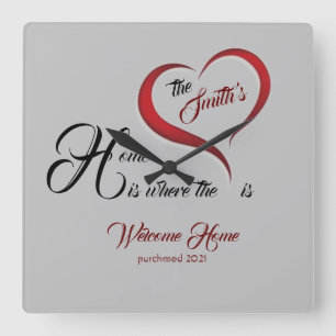 Housewarming Square Wall Clock