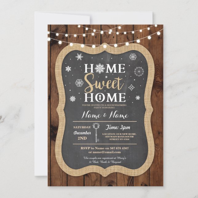 Housewarming Sweet Home Christmas Winter Invite (Front)