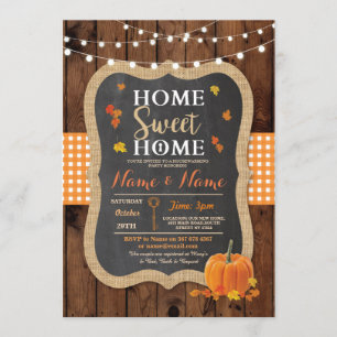 Housewarming Sweet Home Fall Chalk Pumpkin Invite