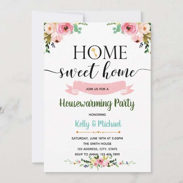 Housewarming word invite (Front)