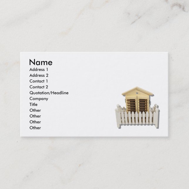 HouseWhitePicketFence082510, Name, Address 1, A... Business Card (Front)
