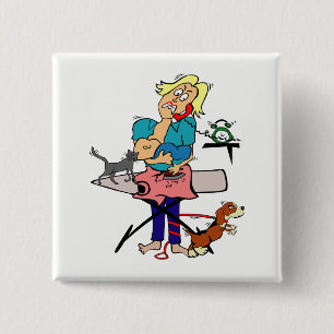 Housewife 15 Cm Square Badge