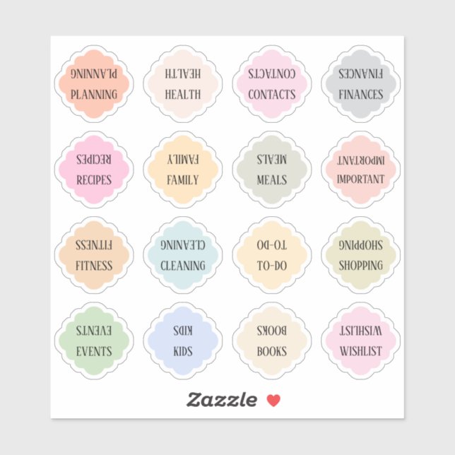 Housewife Index Tabs Binder Divider Bujo Planner (Sheet)