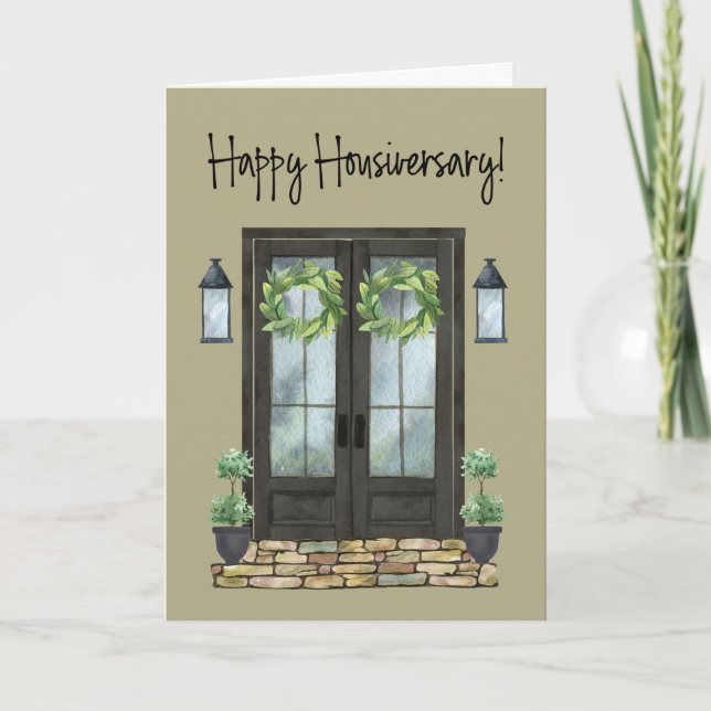 Housiversary Front Door House Anniversary Card (Front)