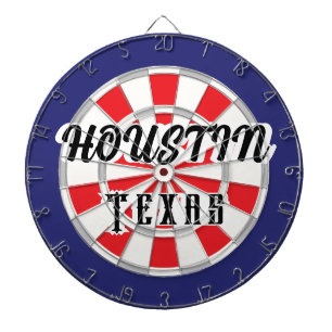 HOUSTIN Texas White, Silver, Red, And Navy Blue Dartboard
