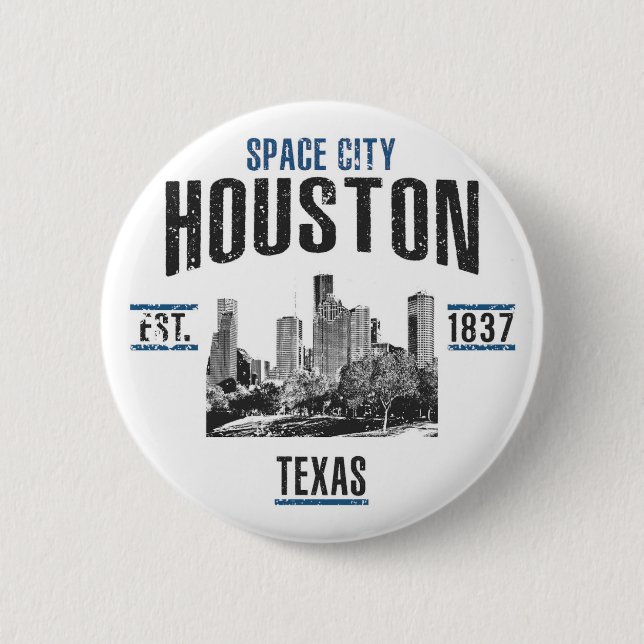Houston 6 Cm Round Badge (Front)
