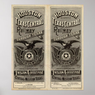 Houston and Texas Central Railway through Texas 2 Poster