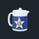 Houston City Flag Teapot<br><div class="desc">Elevate your tea time with a touch of Houston pride using our exclusive teapot featuring the flag of Houston! Designed to blend elegance with functionality, this teapot is more than just a vessel for your favourite brew; it’s a celebration of Houston’s vibrant culture and heritage. The design prominently features the...</div>