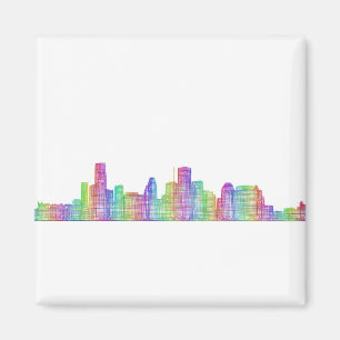 Houston city skyline magnet