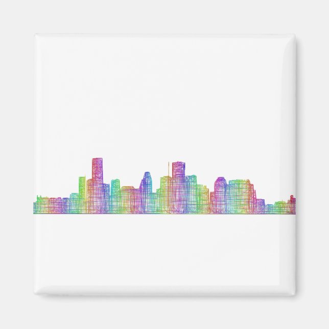 Houston city skyline magnet (Front)