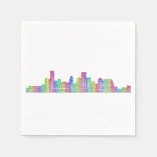 Houston city skyline napkin