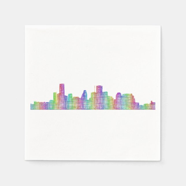 Houston city skyline napkin (Front)