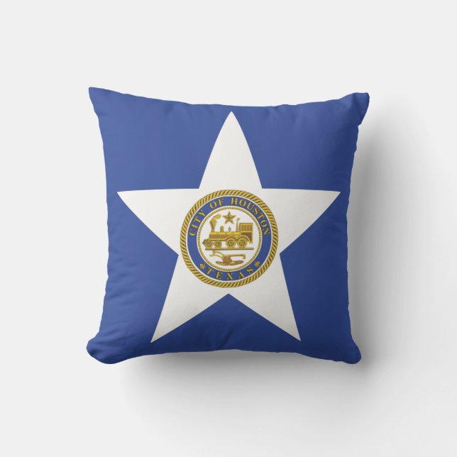 Houston City, Texas, Flag American MoJo Pillow (Front)