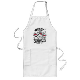 Houston City Texas Merry Christmas Cats USA Long Apron