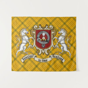 Houston Clan Badge & Unicorns w/Tartan  Tapestry