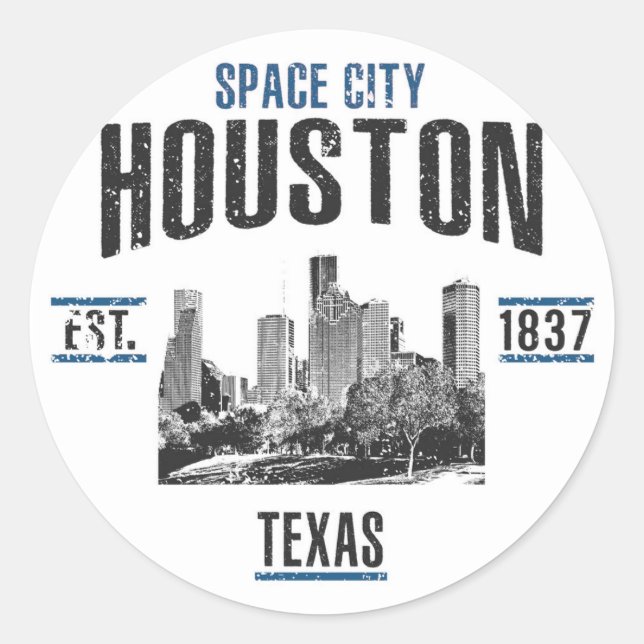 Houston Classic Round Sticker (Front)