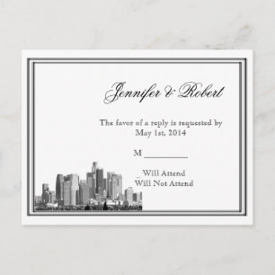 Houston Destination Wedding RSVP Postcard