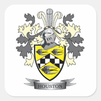 Houston Family Crest Coat of Arms Square Sticker
