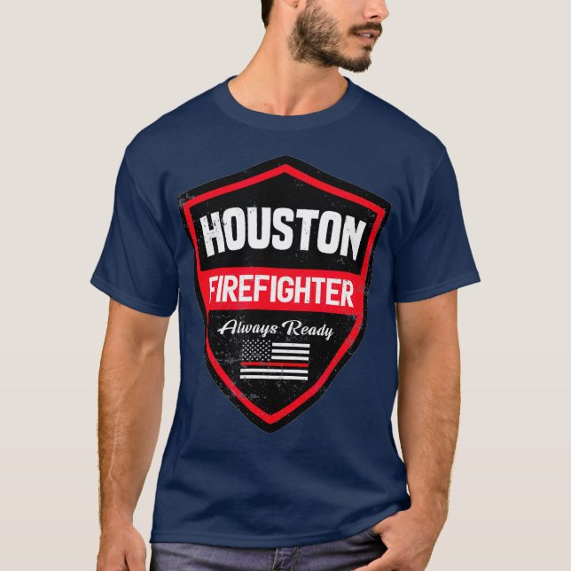 Houston Fire  Rescue Firefighter First Responder T-Shirt (Front)