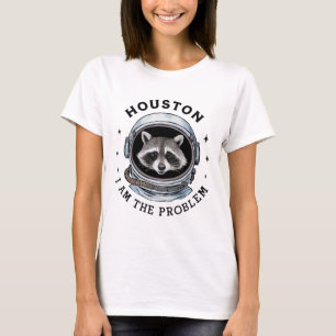 Houston I Am The Problem Astronaut Racoon Vintage T-Shirt