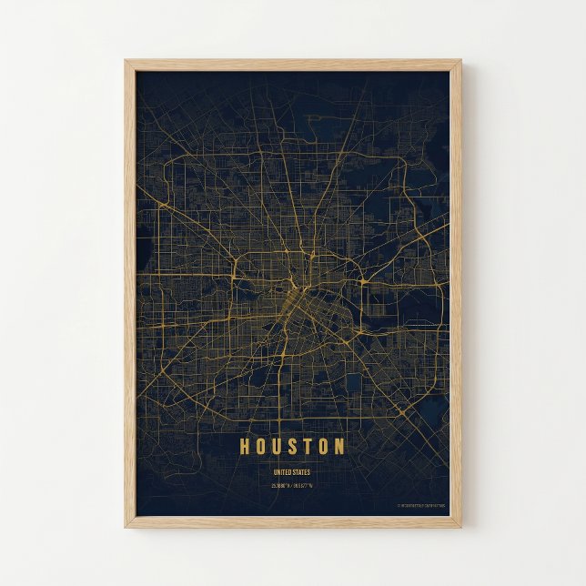 Houston Map Print Texas City Poster Wall Art Gift  (Creator Uploaded)
