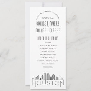 Houston   Modern Deco Wedding Program