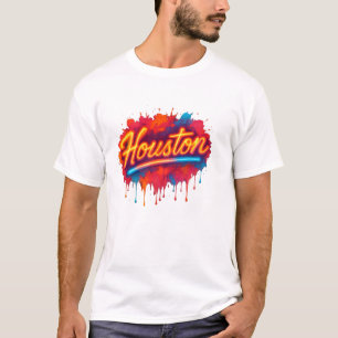 Houston Neon Street-Art Glow T-Shirt