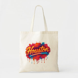Houston Neon Street-Art Glow Tote Bag