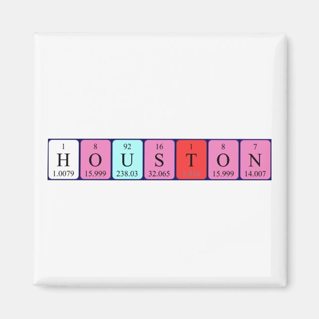 Houston periodic table name magnet (Front)