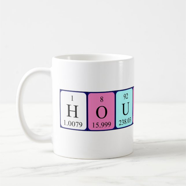 Houston periodic table name mug (Left)