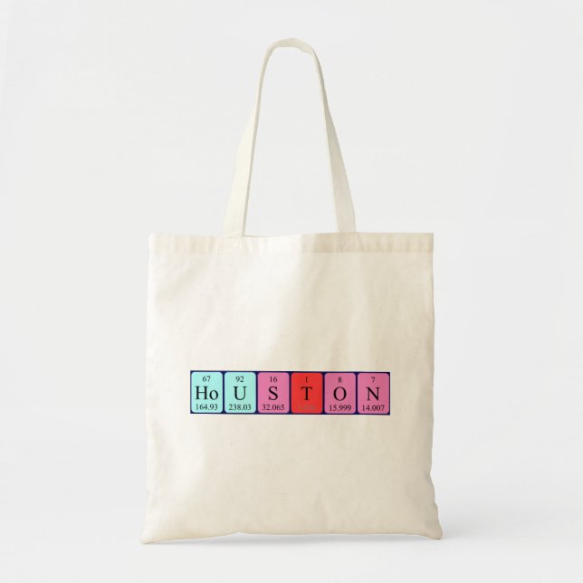 Houston periodic table name tote bag (Front)