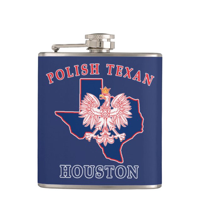 Houston Polish Texan Hip Flask (Front)