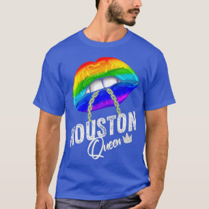 Houston Queen LGBTQ Gay Pride Rainbow Flag City T-Shirt