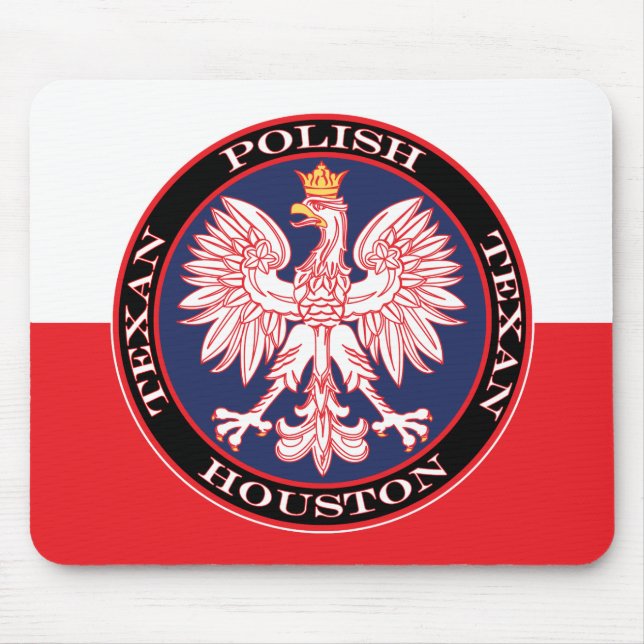 Houston Round Polish Texan Mouse Pad (Front)
