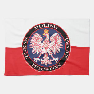 Houston Round Polish Texan Tea Towel