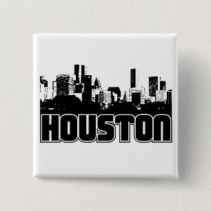 Houston Skyline 15 Cm Square Badge