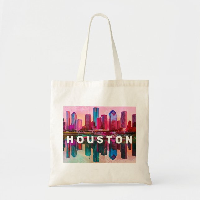 Houston Skyline Abstract Art Tote Bag (Front)