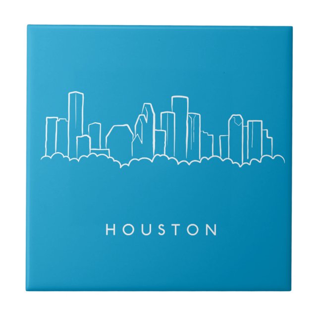 Houston Skyline Ceramic Tile (Front)
