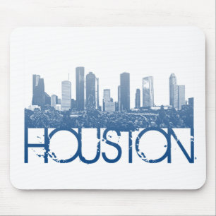 Houston Skyline Design Mouse Pad