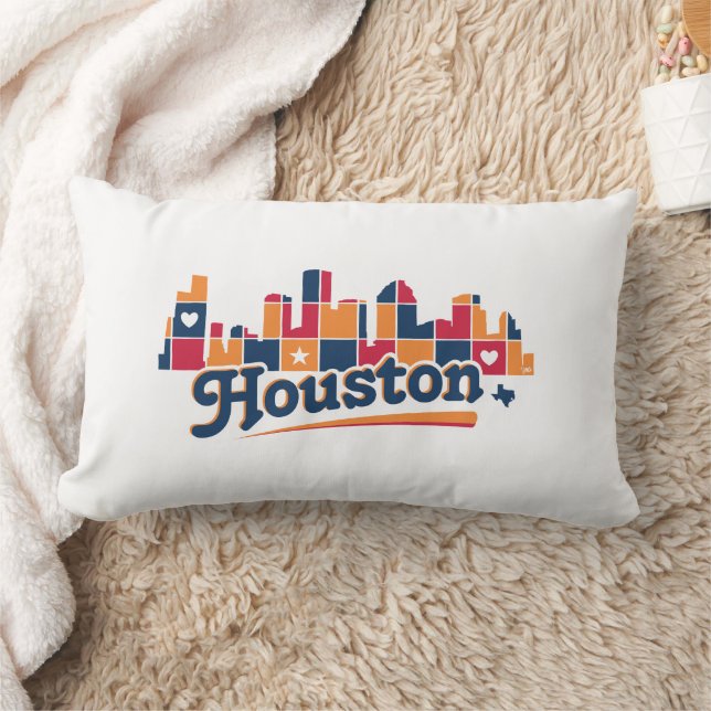 Houston Skyline Patchwork Lumbar Cushion (Blanket)
