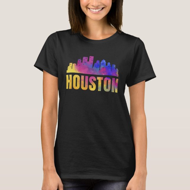 Houston Skyline Texas City H Town TX USA State Ame T-Shirt (Front)