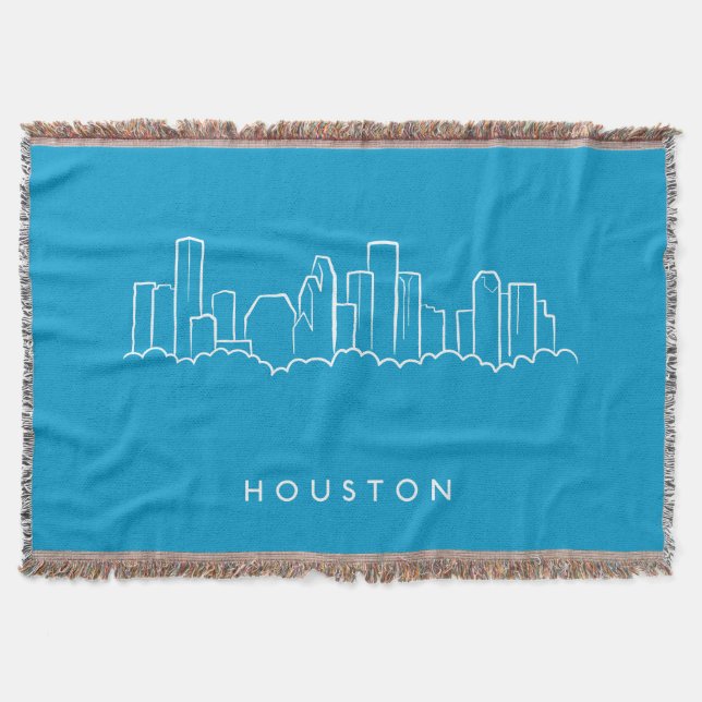 Houston Skyline Throw Blanket (Front)