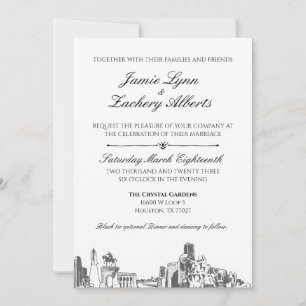 Houston Skyline Wedding Invitation