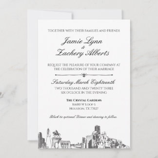 Houston Skyline Wedding Invitation