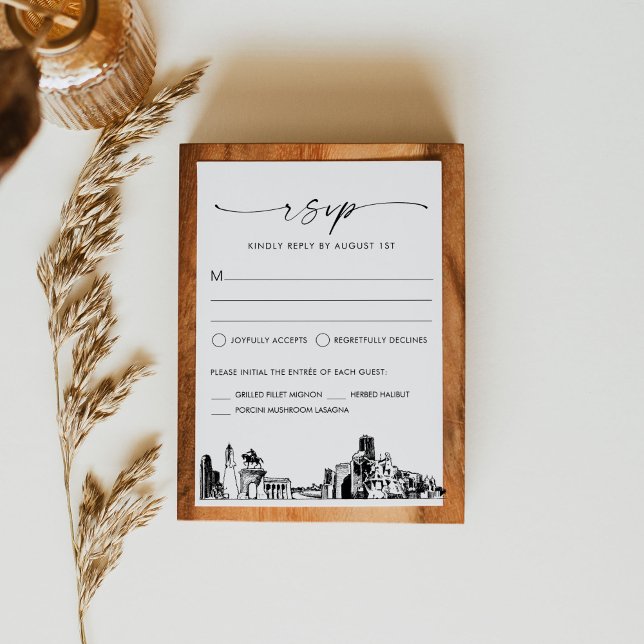 Houston Skyline Wedding RSVP Response Card (Creator Uploaded)