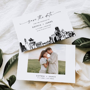 Houston Skyline Wedding Save the Date Card