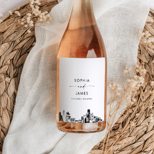Houston Skyline Wine Label