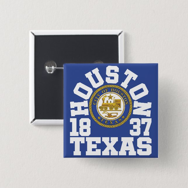 Houston,Texas 15 Cm Square Badge (Front & Back)