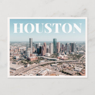 Houston Texas Aerial Skyline View Downtown Photo Postcard