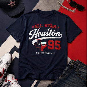 Houston Texas All Star 95 Vintage Sports Graphic T-Shirt